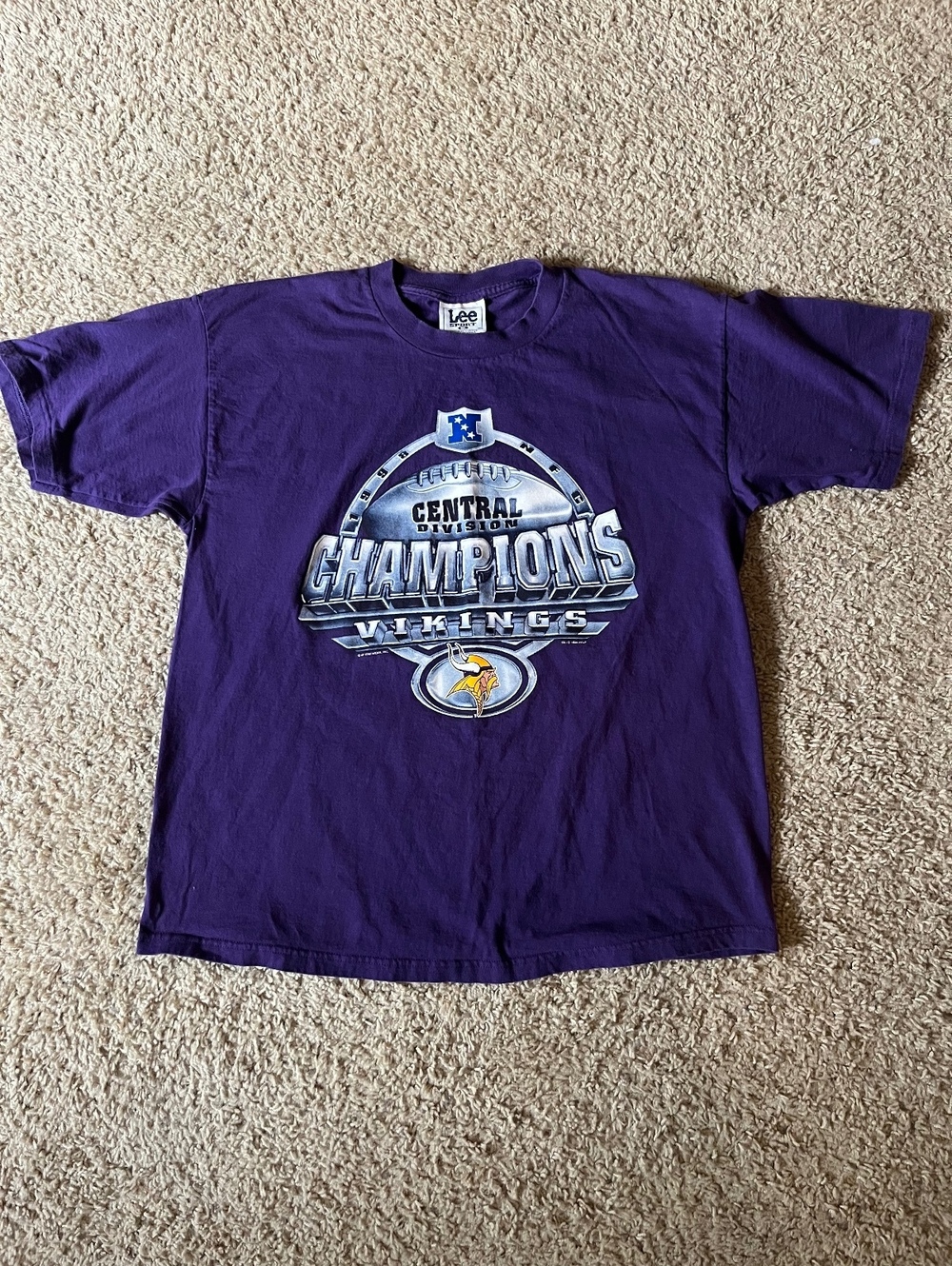 Lee Sport Vintage Minnesota Vikings 1998 NFC Central Champions Purple Tee